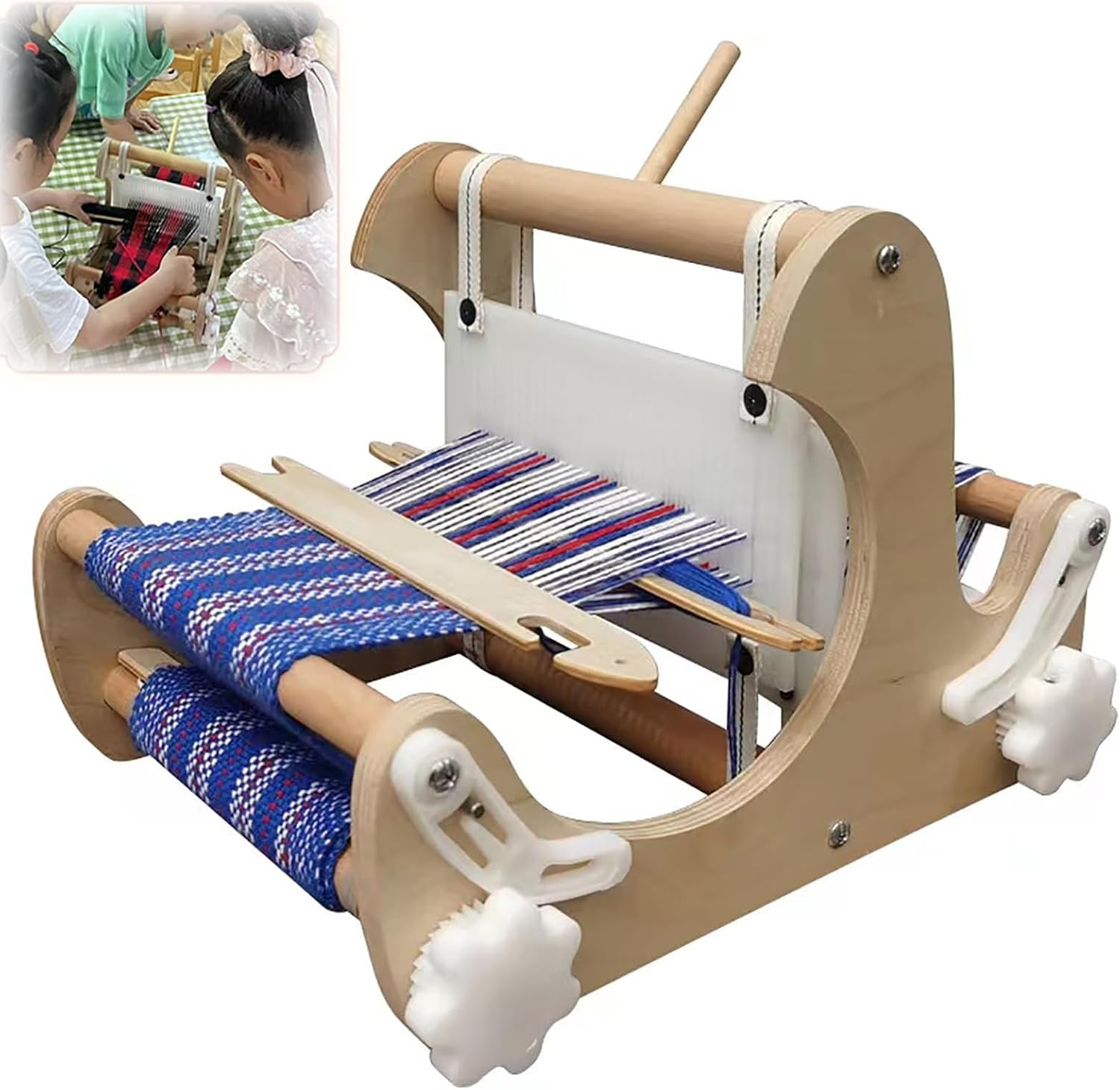 SICWEDIM Tabletop Wooden Weaving Loom Kit, DIY Multi-Craft Hand-Knitting Weaving Machine, Weaving Width 20CM, Weaving Frame Loom for Beginners Craft Artist Adults