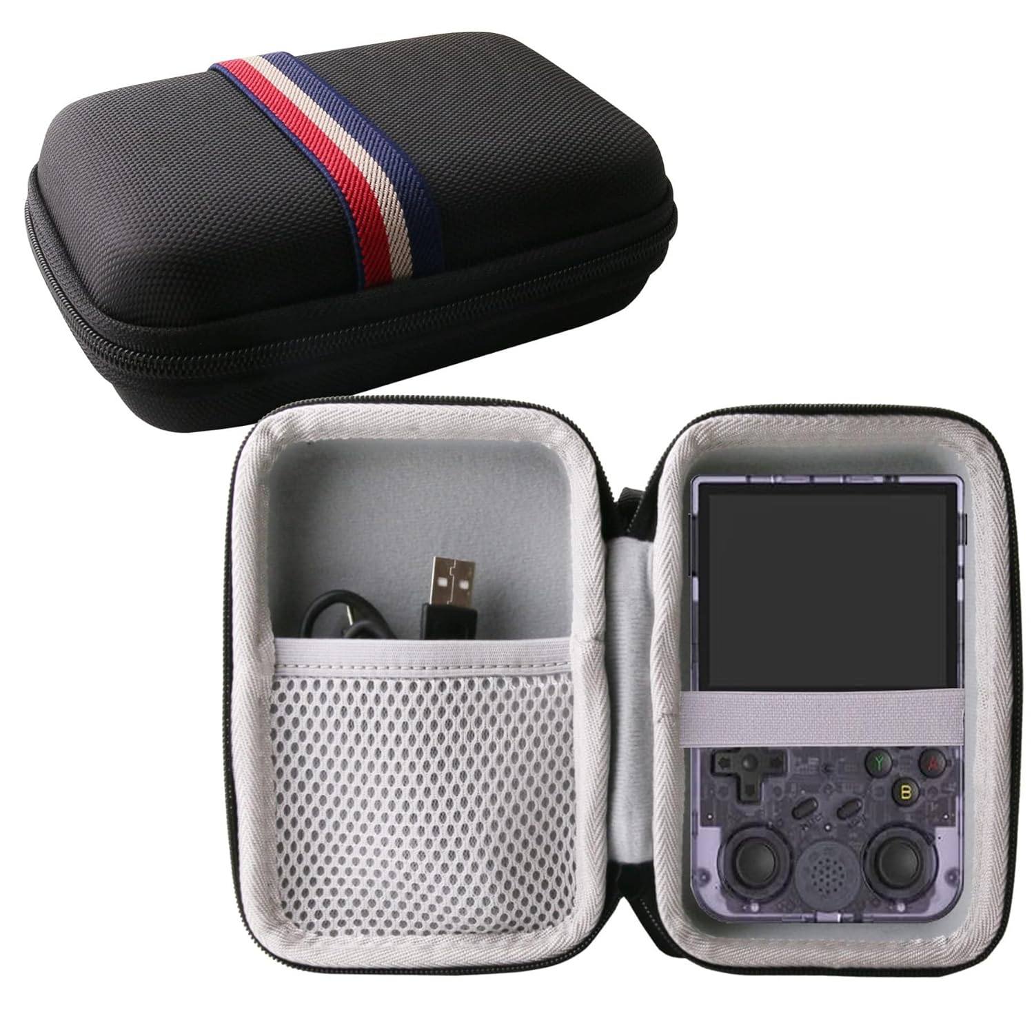 WERJIA Hard Carrying Case Compatible with G350/RG353V/30000 in 1 R40S PRO/K36 Handheld Game Console (black)