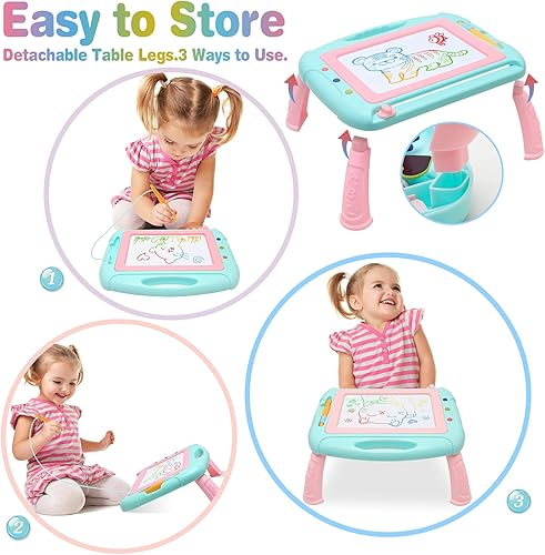 Miniatura 12 de Juguetes para niñas de 1 a 2 años, tablero de dibujo magnético para niñas y niños, tablero de garabatos borrable, juguetes para niños, regalos