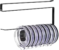 JOLENSOY Tumbler Lid Organizer Hook - Holds 10 Lids Under Cabinet, Space-Saving Horizontal Storage for Kitchen Cups, Paper Towels