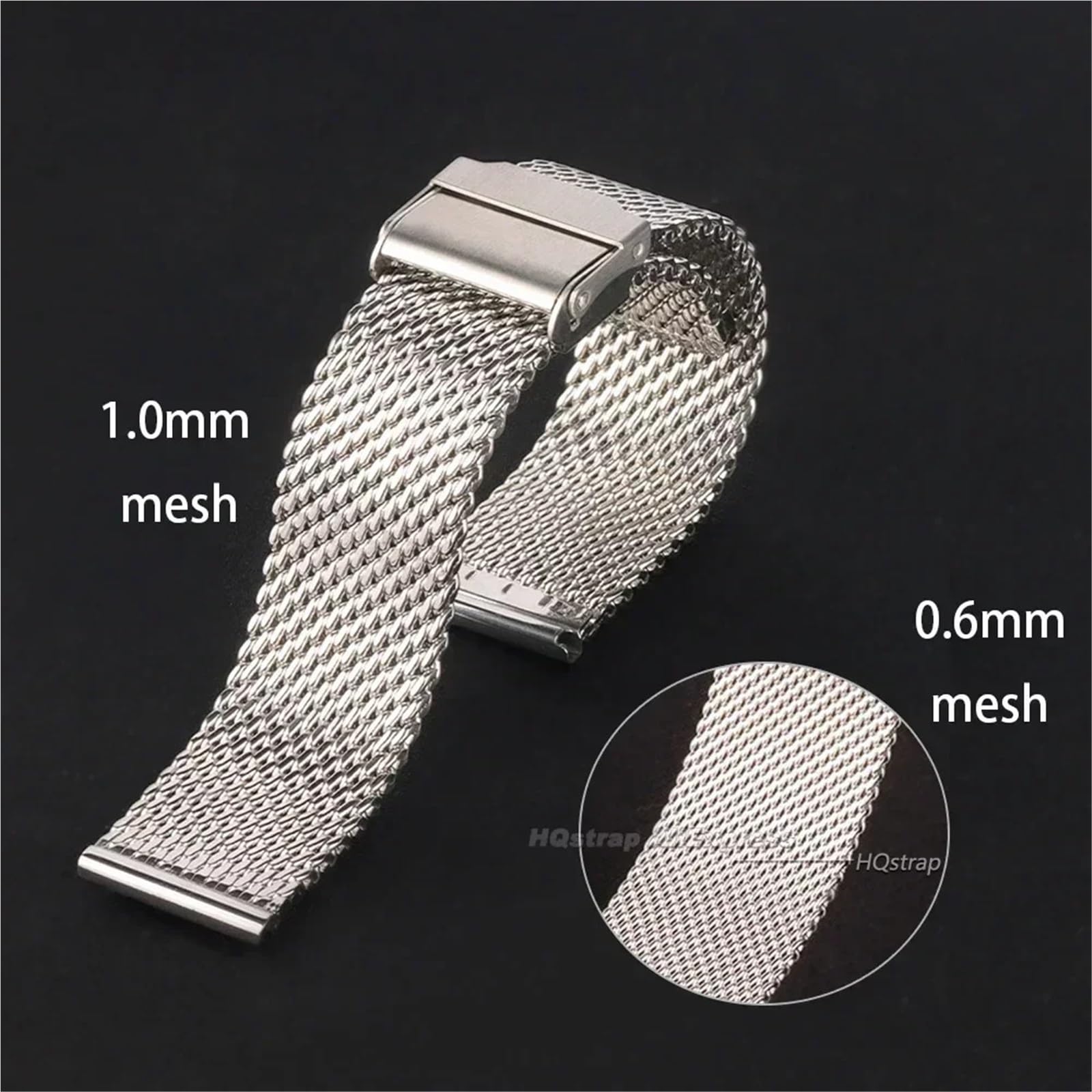 Bracelets milanais d'acier inoxydable de montre intelligente de bracelet de maille de 1.0mm 18mm 20mm 22mm 24mm