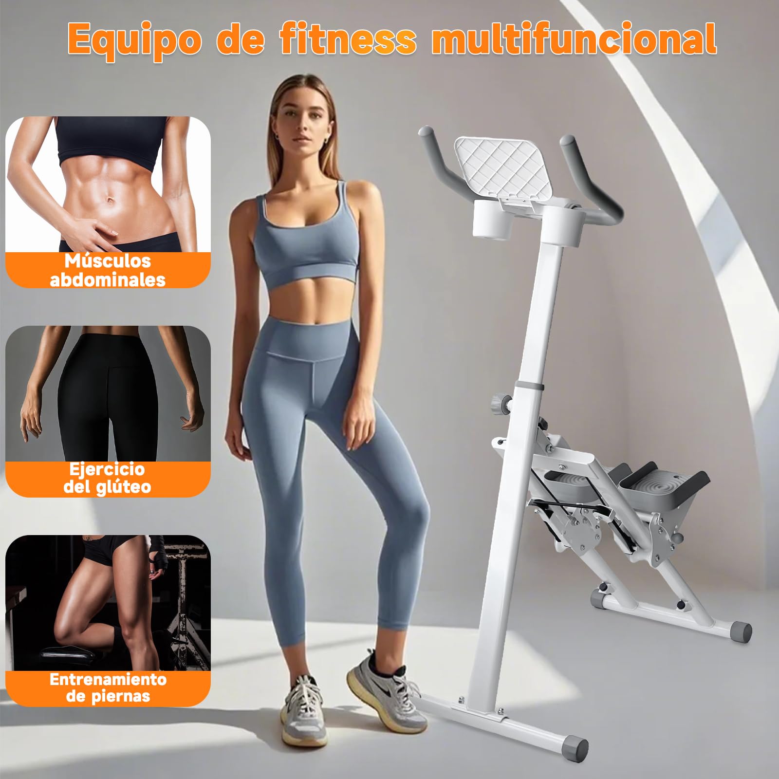 Escalador de Fitness Plegable Escalador Aeróbico Equipo de Fitness para el Hogar con Soporte y Vaso Equipo de Fitness para Todo el Cuerpo con 242LBS de Carga en el Manillar y Pedales