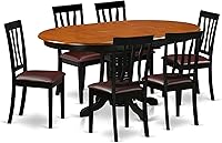 Vista 11 de East West Furniture AVAT5-OAK-C - Juego de mesa de cocina de 5 piezas para 4 personas, incluye una mesa de comedor ovalada con hojas de mariposa y 4