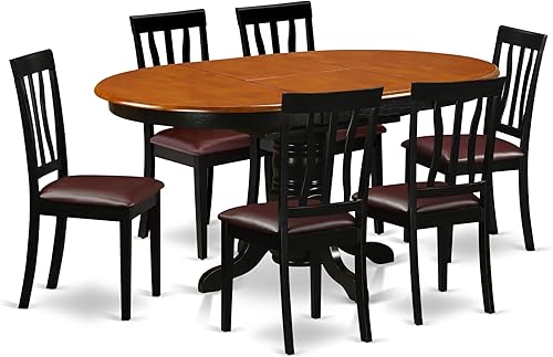 Miniatura 11 de East West Furniture AVAT5-OAK-C - Juego de mesa de cocina de 5 piezas para 4 personas, incluye una mesa de comedor ovalada con hojas de mariposa y 4