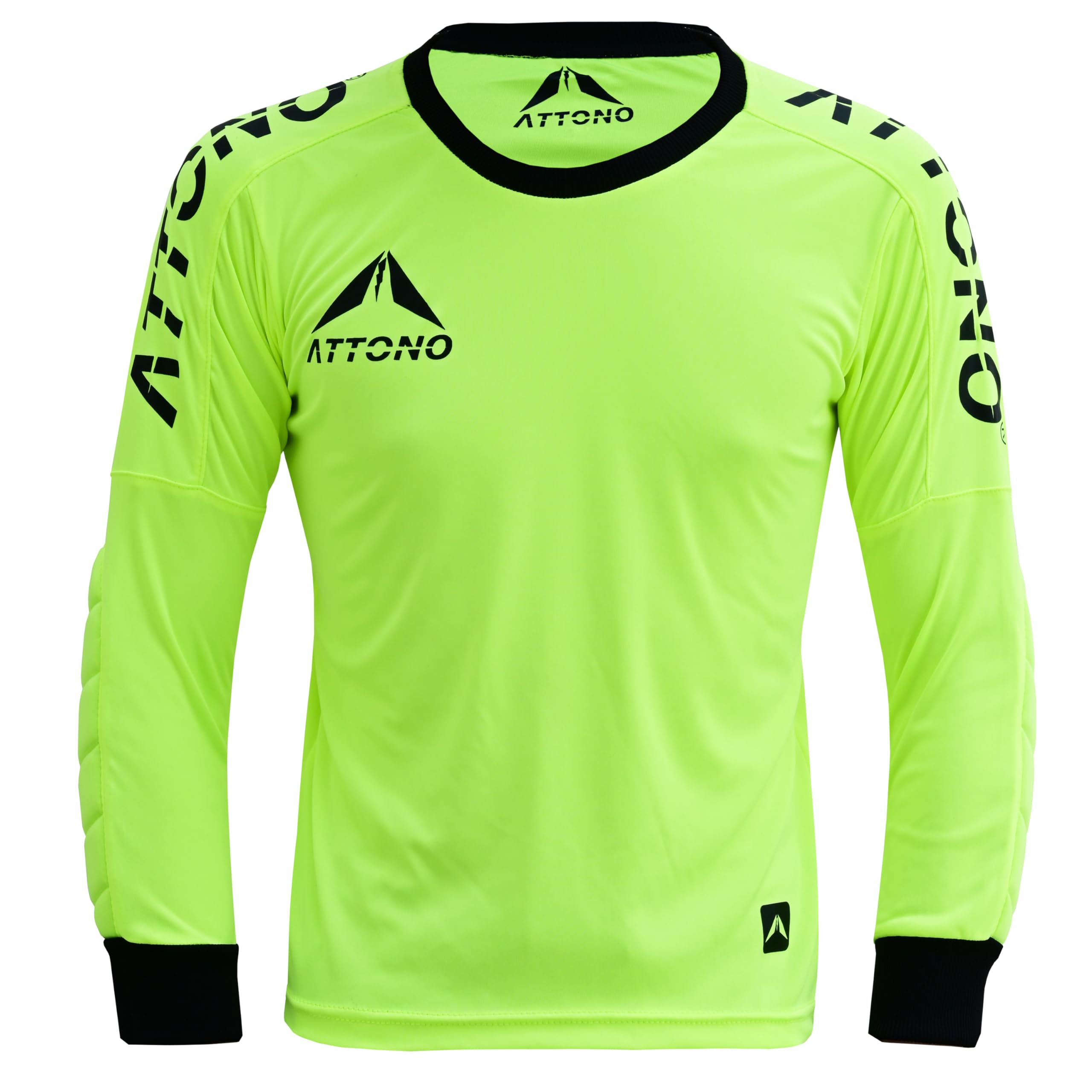 ATTONO Kinder Torwarttrikot Torwartshirt Fußball Torwart Trikot gepolstert - Gelb 140Y