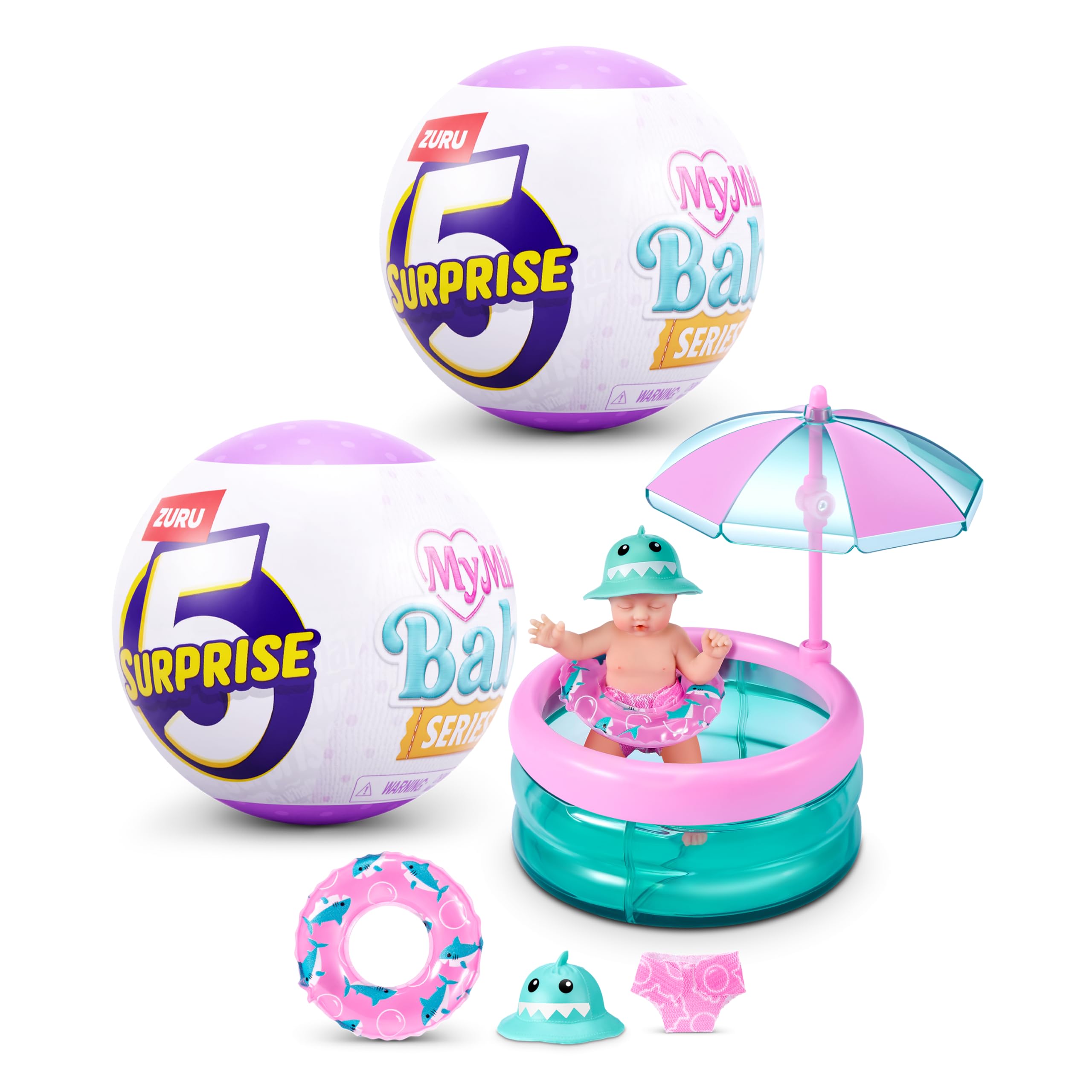 5 Surprise My Mini Baby Series 2 By ZURU, Collectible Mystery Capsule, Toy for Girls, Realistic Miniature Baby, Playset and Accessories (2 Capsule), Colour: Pink