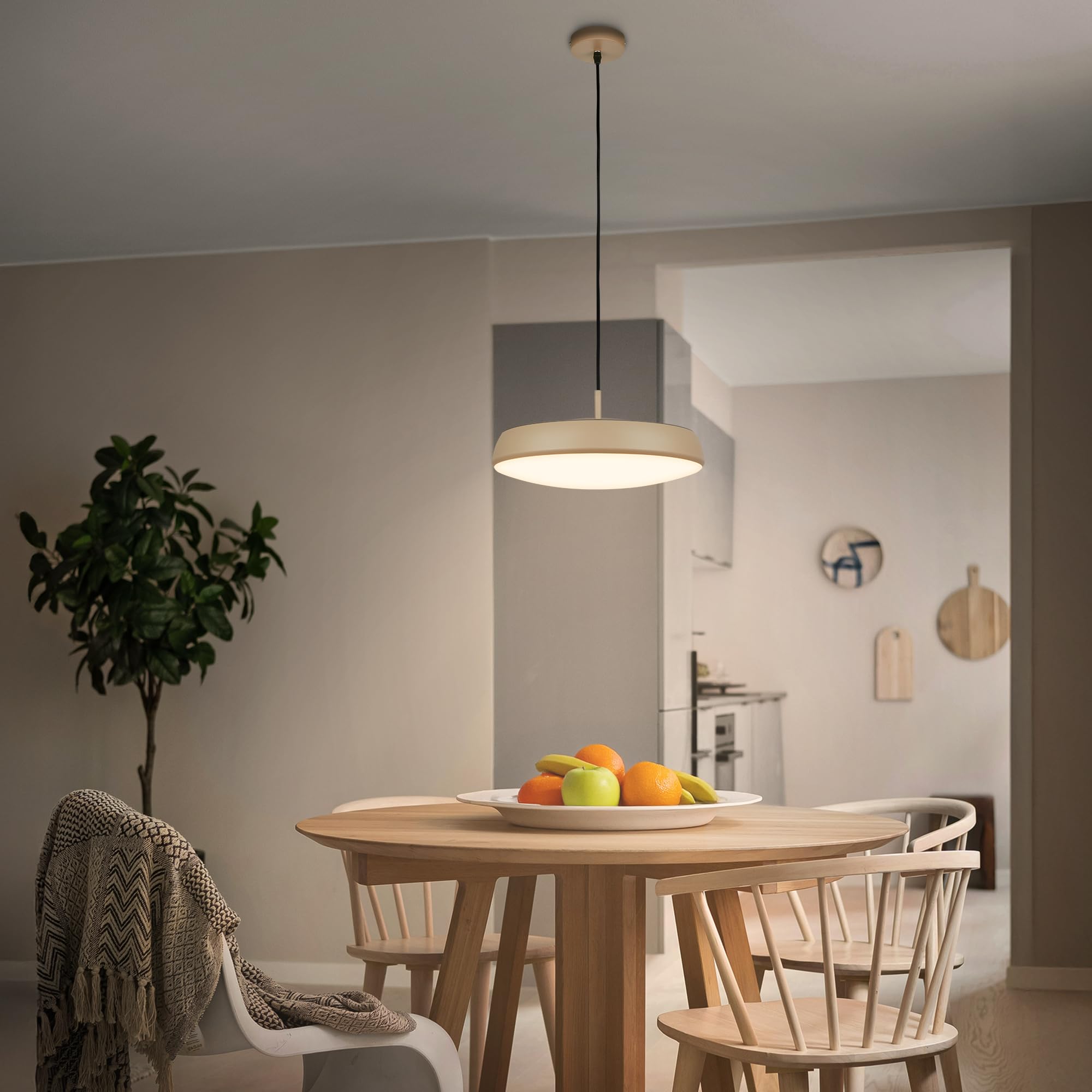 BRILONER - LED Pendelleuchte mit warmweißem Licht, 14,5W, 1800lm, Deckenleuchte, Pendelleuchte Esstisch, Küchenlampe hängend, Hängelampe Esstisch, Esszimmerlampe, 35x120 cm, Anthrazit-Macchiato