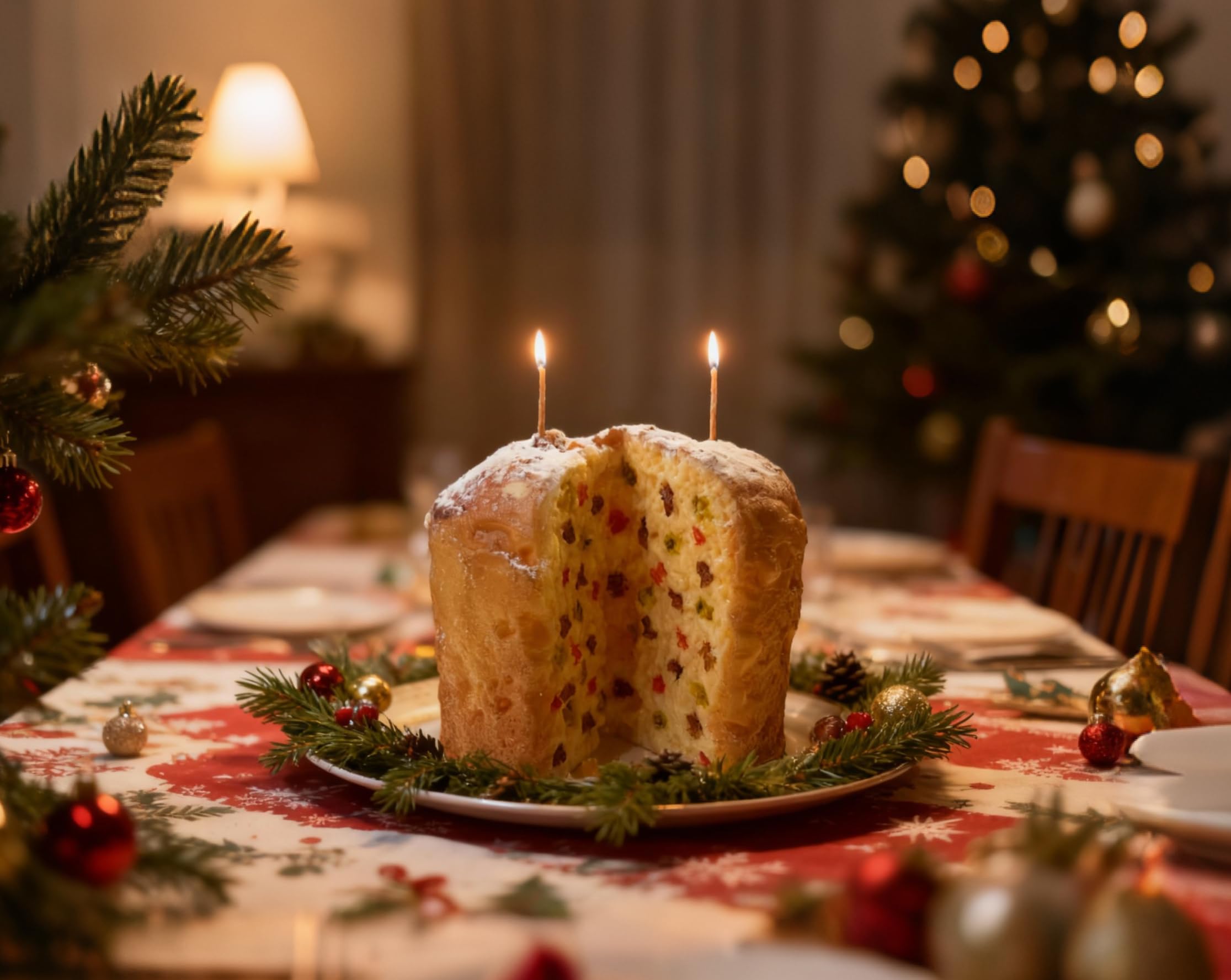 Cereria Di Giorgio - Candela a Forma di Panettone con Canditi - Color Caramello - Diametro 14 cm Altezza 13 cm - Artigianale - Idea Regalo Natale