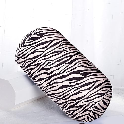Miniatura 4 de ASkinds Almohada cilíndrica cómoda almohada de microcuentas rollo almohada de gelatina de frijoles de cebra cojín de tubo para cabeza, cuello,