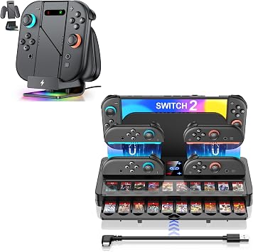 Switch 2 Controller Charging Organizer + Switch 2 Charging Grip