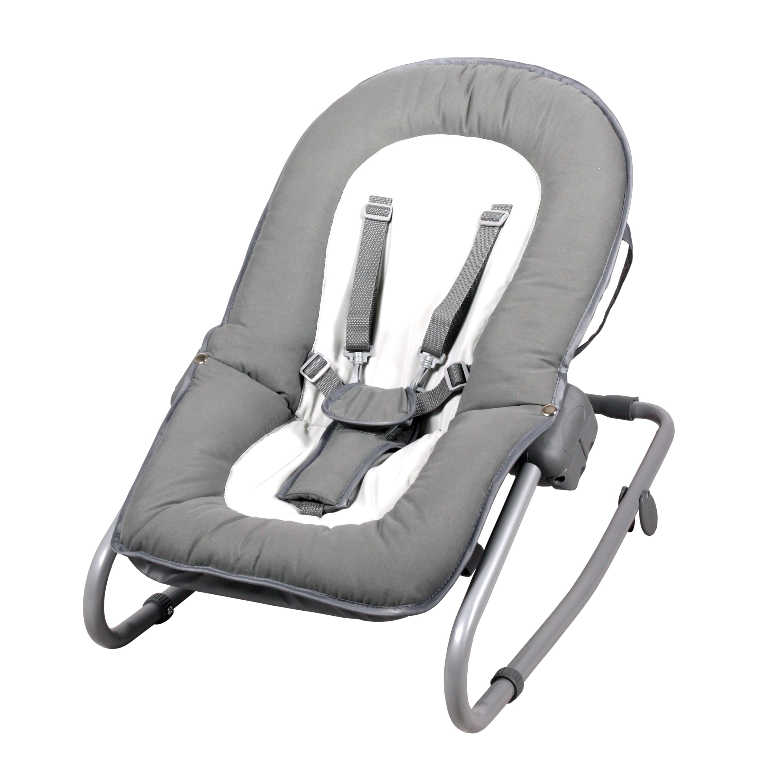 Bambisol Hamaca Bebe Nacimiento | Arnés de 5 puntos, Inclinable, Plegable Compacto, Posición Fija o Balancín | Gris