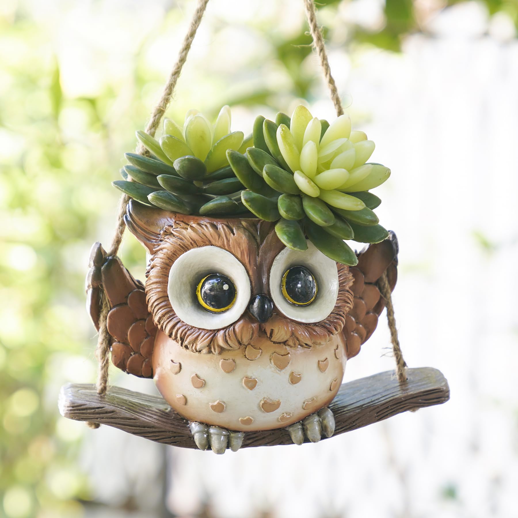 Swing Owl Hanging Planter