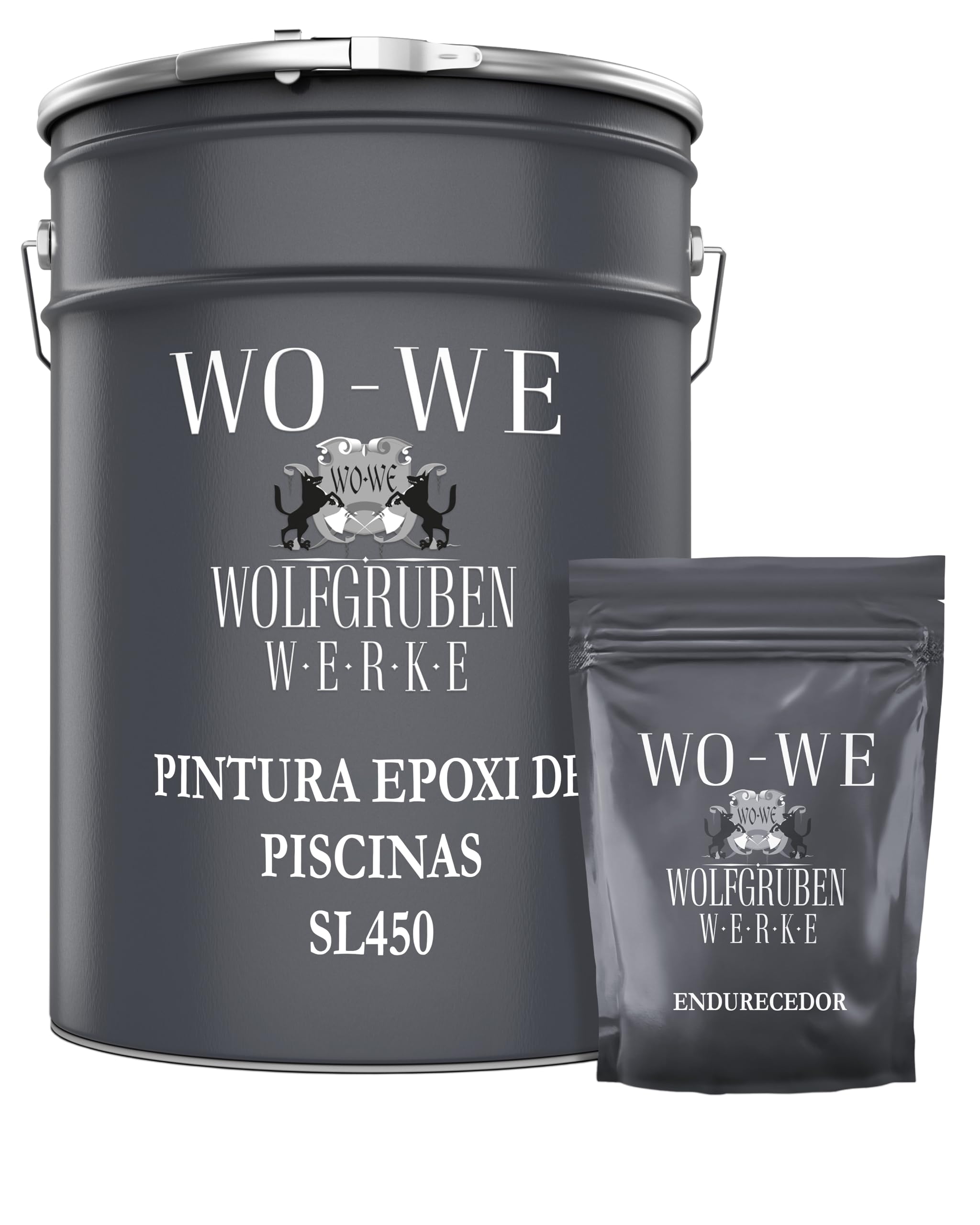 WO-WE Pintura de Resina Epoxi para Piscinas - Revestimiento Duradero para Cemento y Baldosas SL450 Blanco perla - 2,5Kg