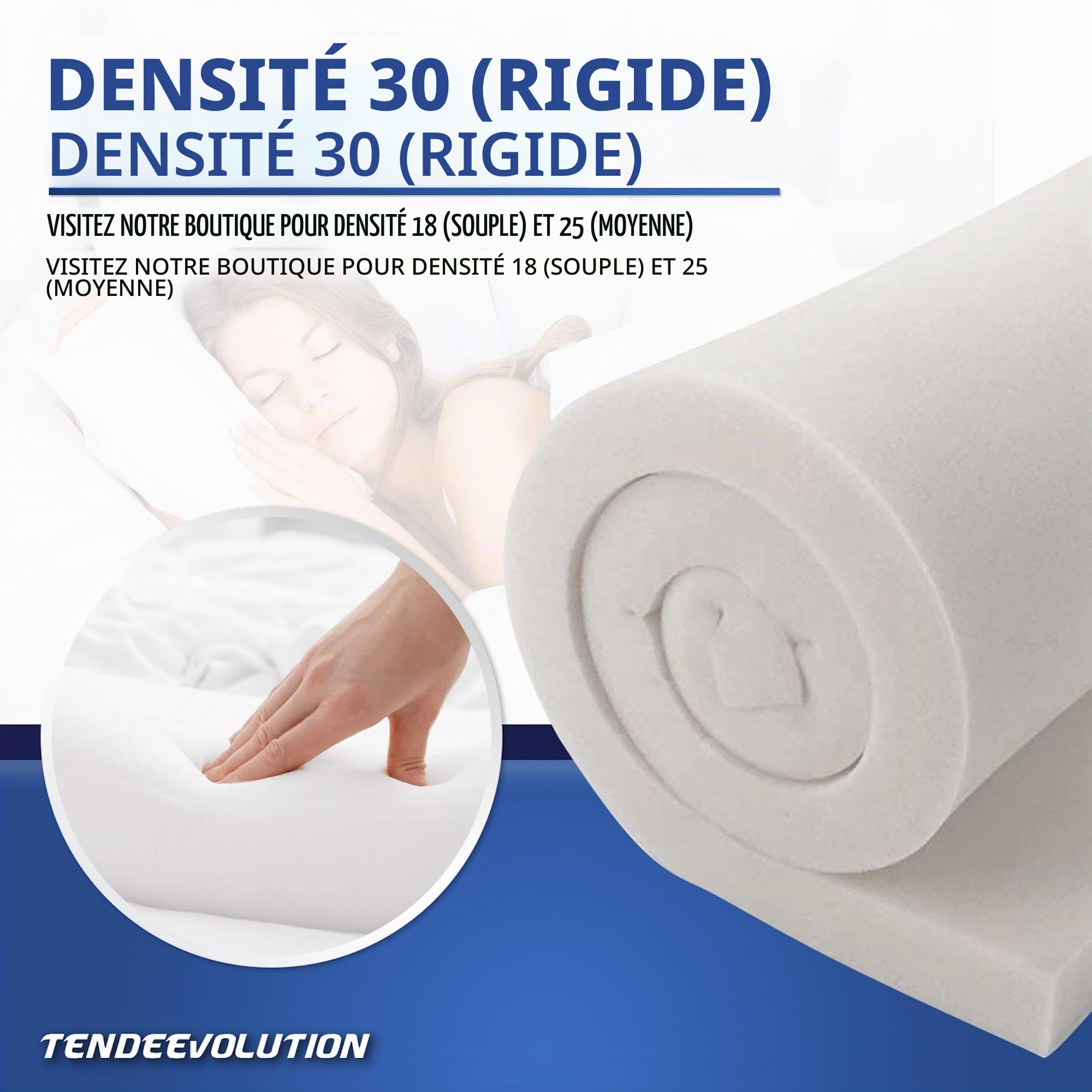 TENDEEVOLUTION Mousse de Rembourrage Densité 30 Épaisseur 5 cm 200x100 cm Feuille Coussin Polyuréthane Expansé