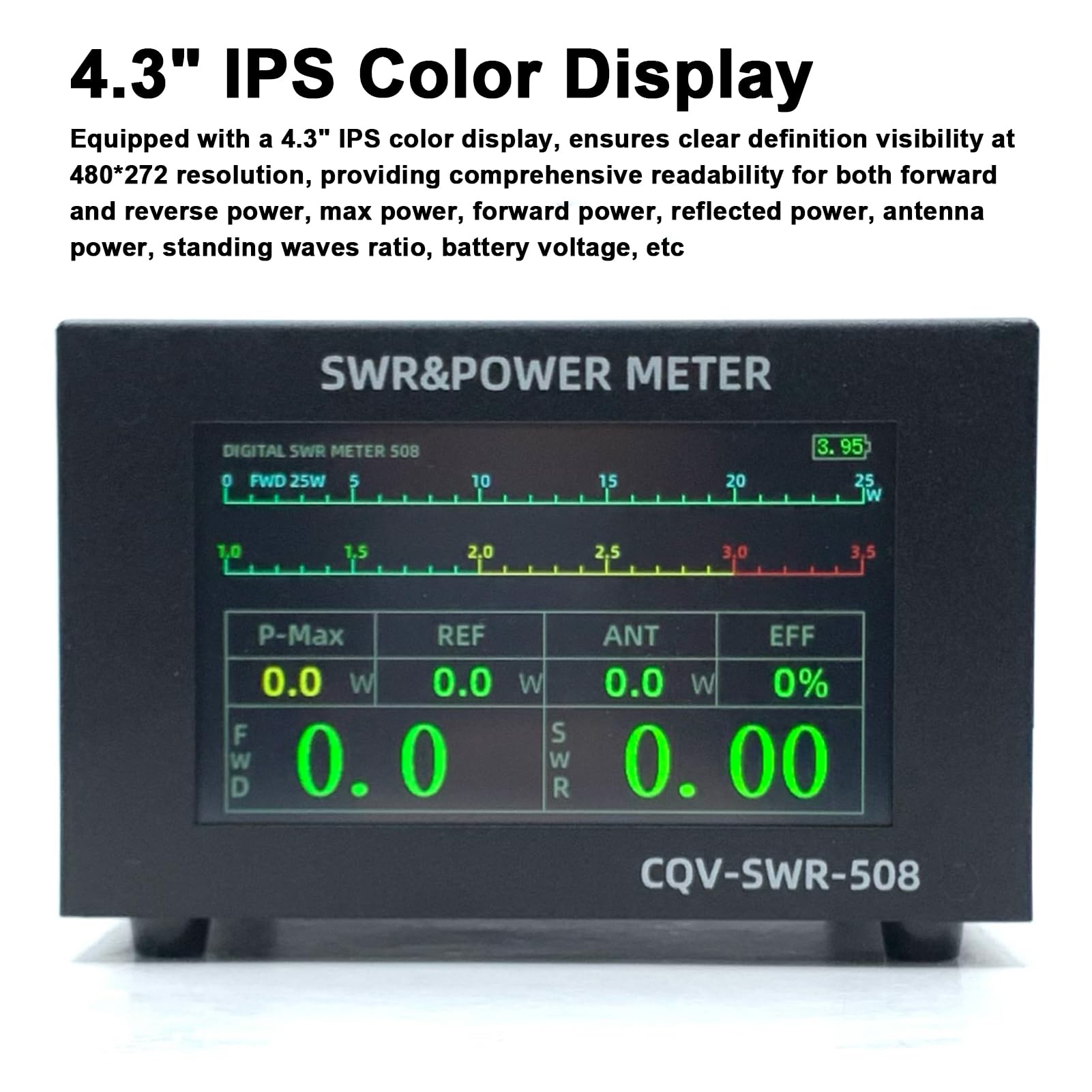 Cocoarm Misuratore SWR Digitale Ad Alta Potenza da 200 W, Frequenza 1,8-54 Mhz, Display a Colori IPS, Ideale per gli Appassionati di Radioamatori