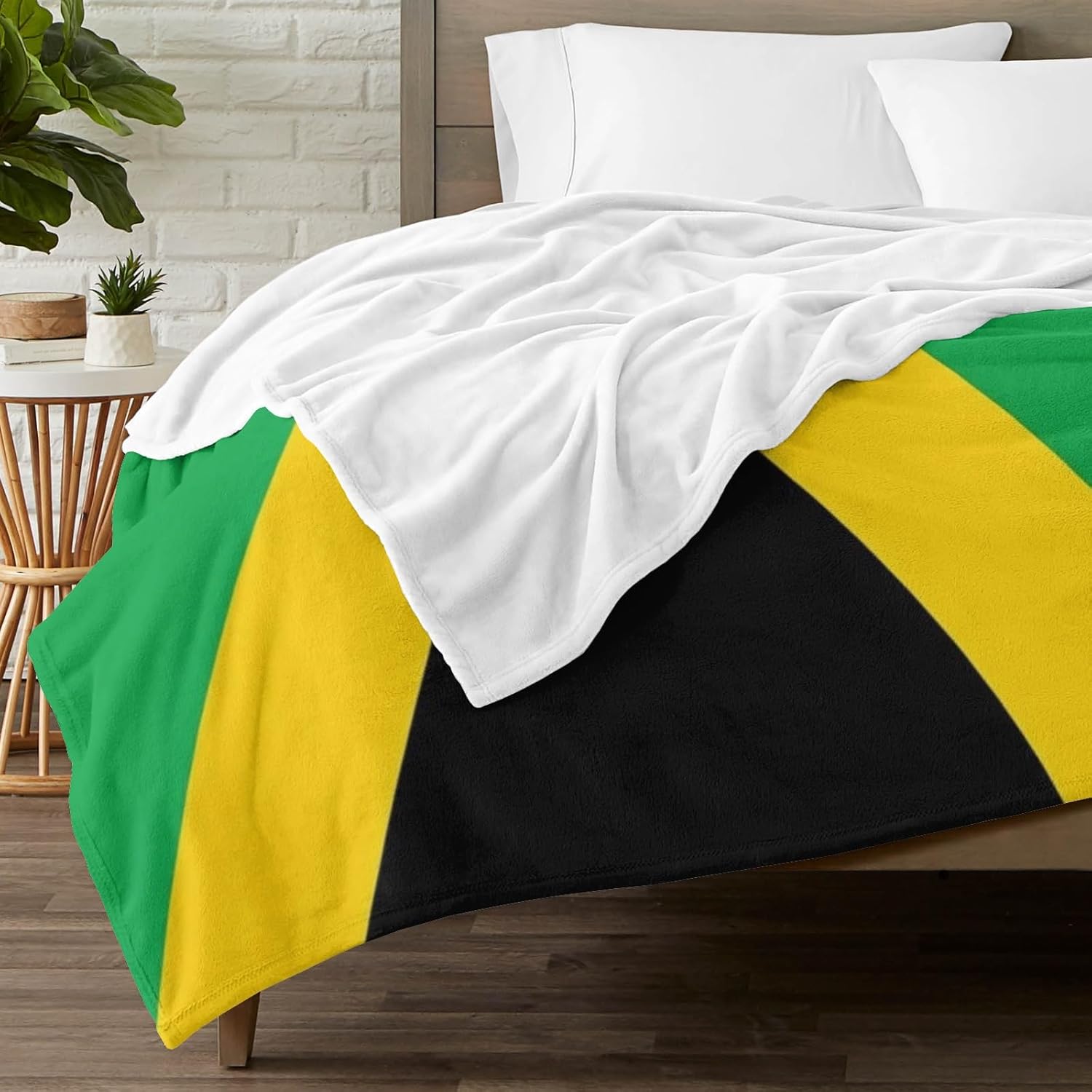 Jamaica Jamaican Flag Throw Blanket Flannel Blankets Soft Warm Cozy Lightweight Bed Throws for Bedroom Living Room Sofa Couch Home Decor 60“x50” - Image 9