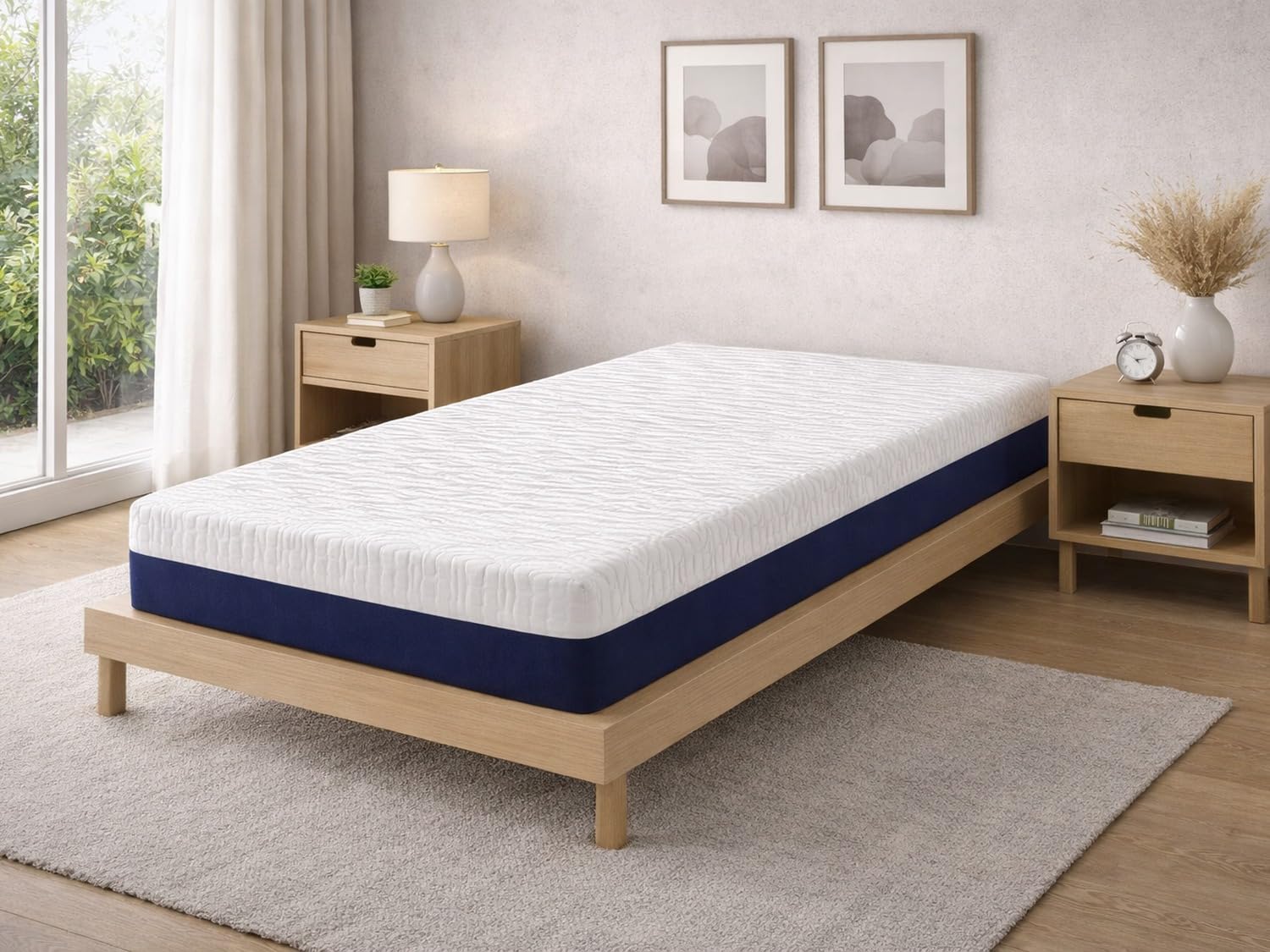 DREAMDI Colchon de Espuma más 3 CM de viscoelástica Hades 150X190 CM, Altura 20 CM, desenfundable y Lavable