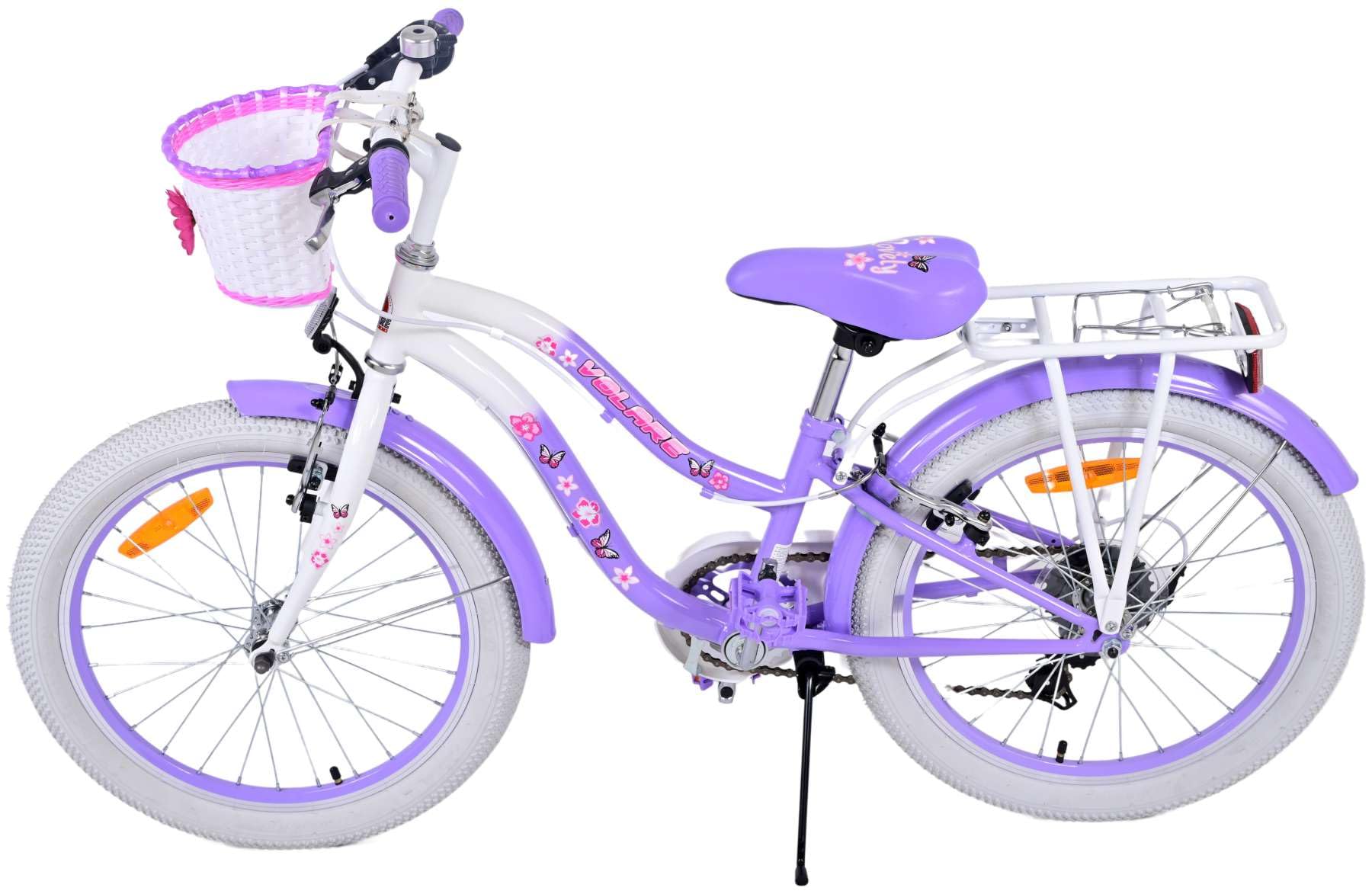 Bicicletta per bambine 20 pollici 6-8 anni cambio Shimano 7 marce cestino portapacchi fuxia