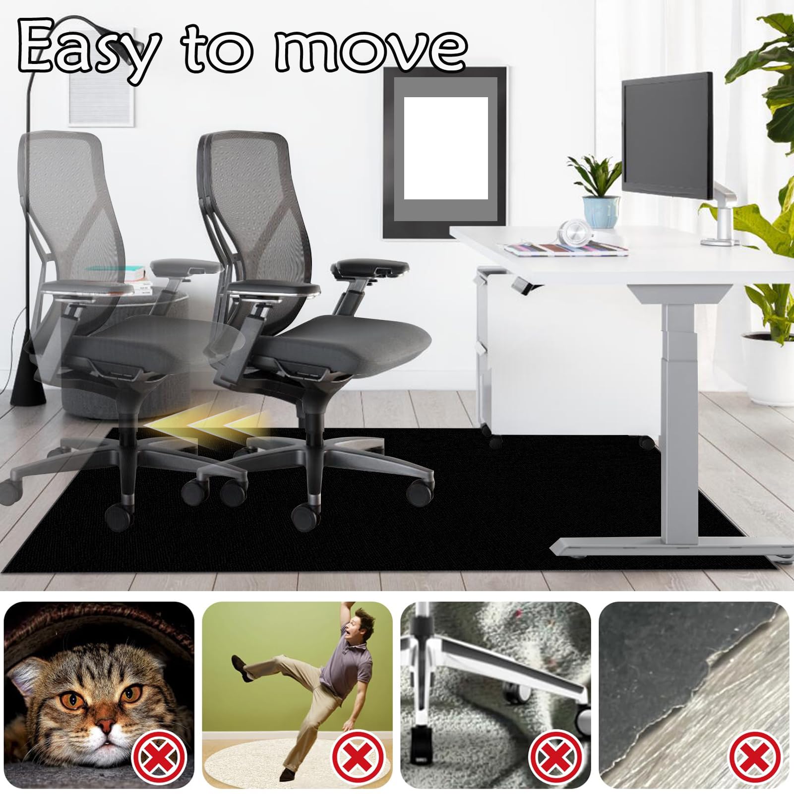 160 x 180 cm Tapis Chaise Gaming Antidérapant Tapis pour Chaise de Bureau Tapis Bureau Sol Protection Sol Chaise Bureau Protection de Sols Durs Protège Parquet Protège Sol sous Chaise