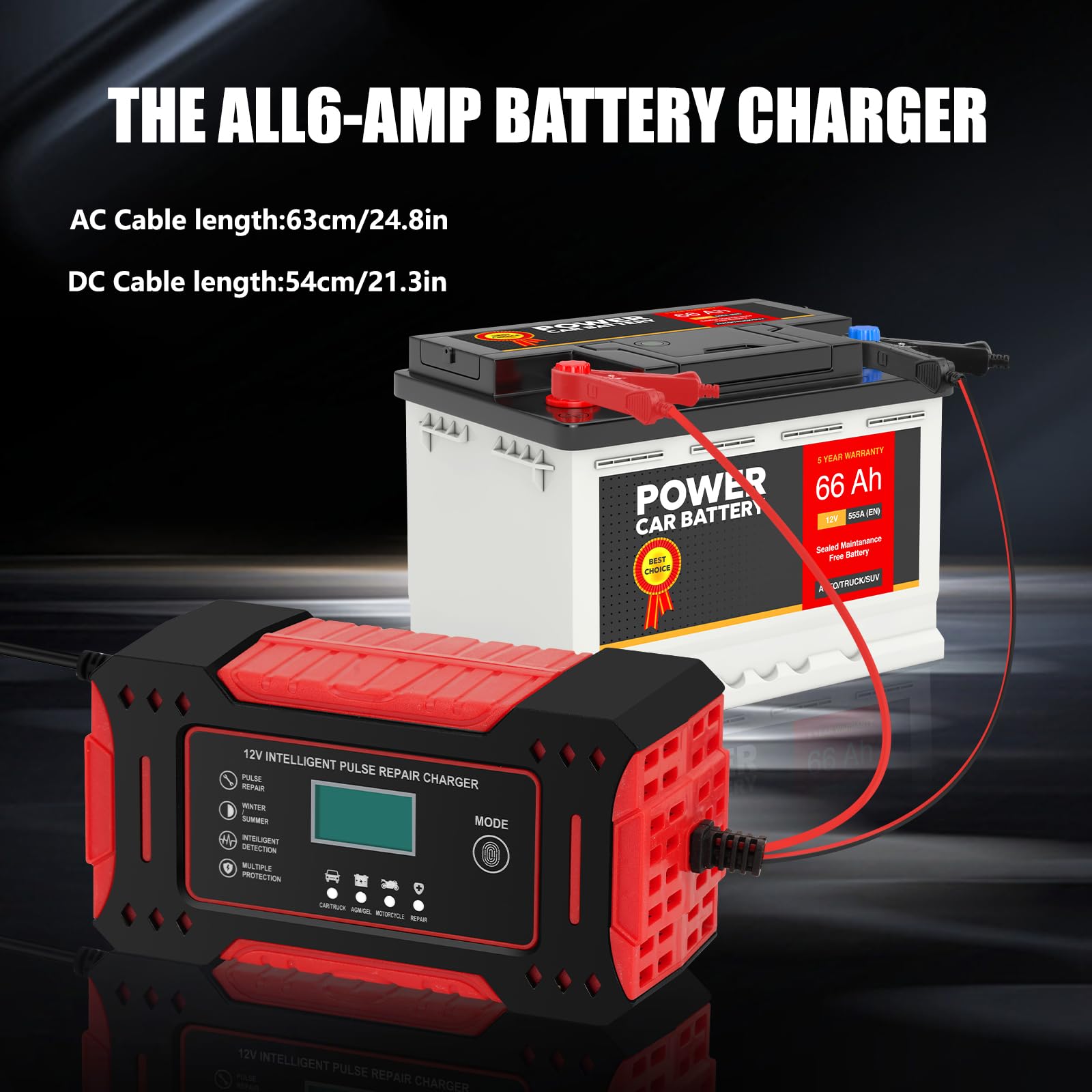 Chargeur Batterie Intelligent 14.6V 6A - Voiture Moto Bateau LiFePO4 AGM GEL - 4