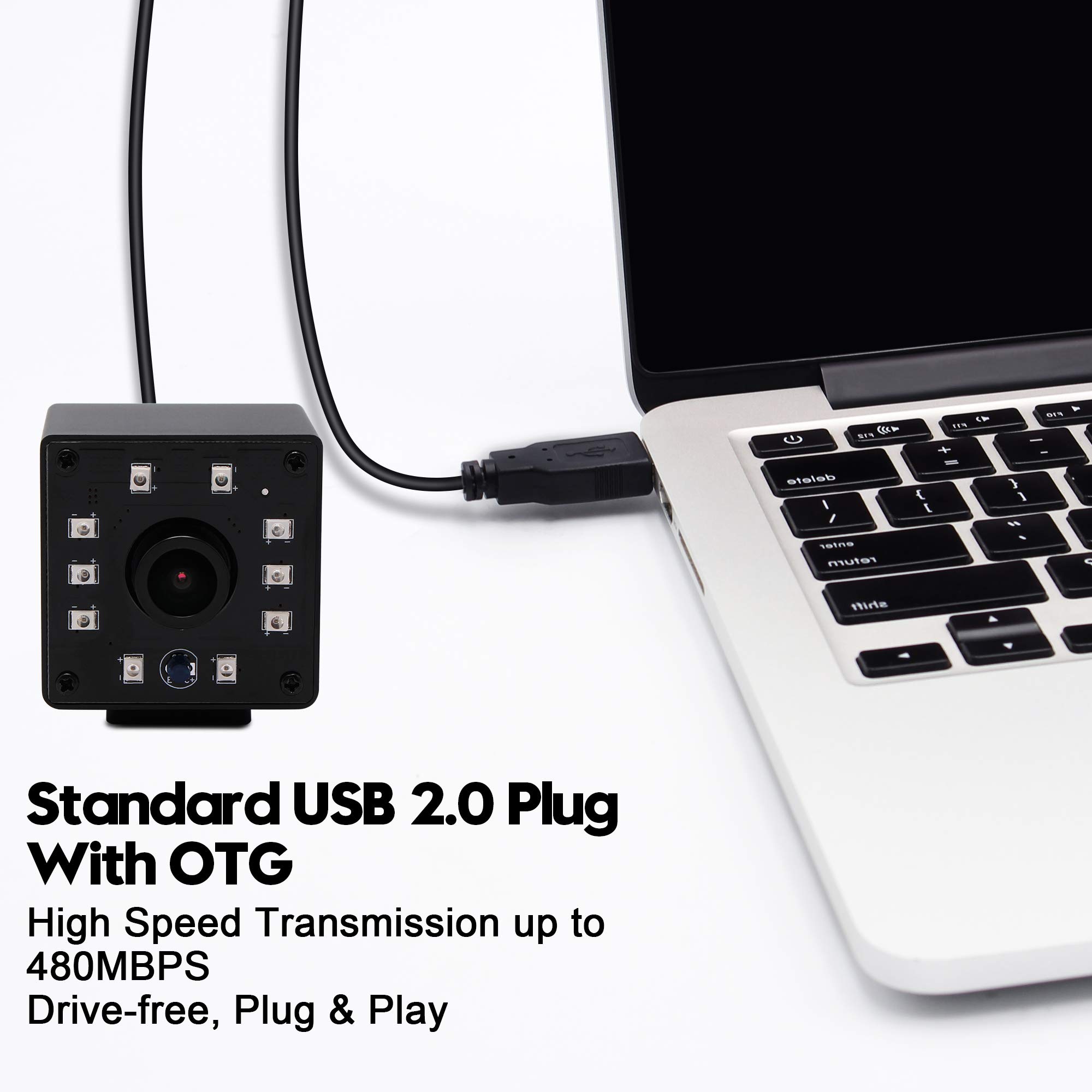 Svpro 1080P Night Vision USB Camera CMOS OV2710 IR LED Webcam a infrarossi con IR Cut, 30fps/60fps/100fps HD Surceillance Camera con obiettivo da 3,6 mm per Android Windows Linux Mac Raspberry