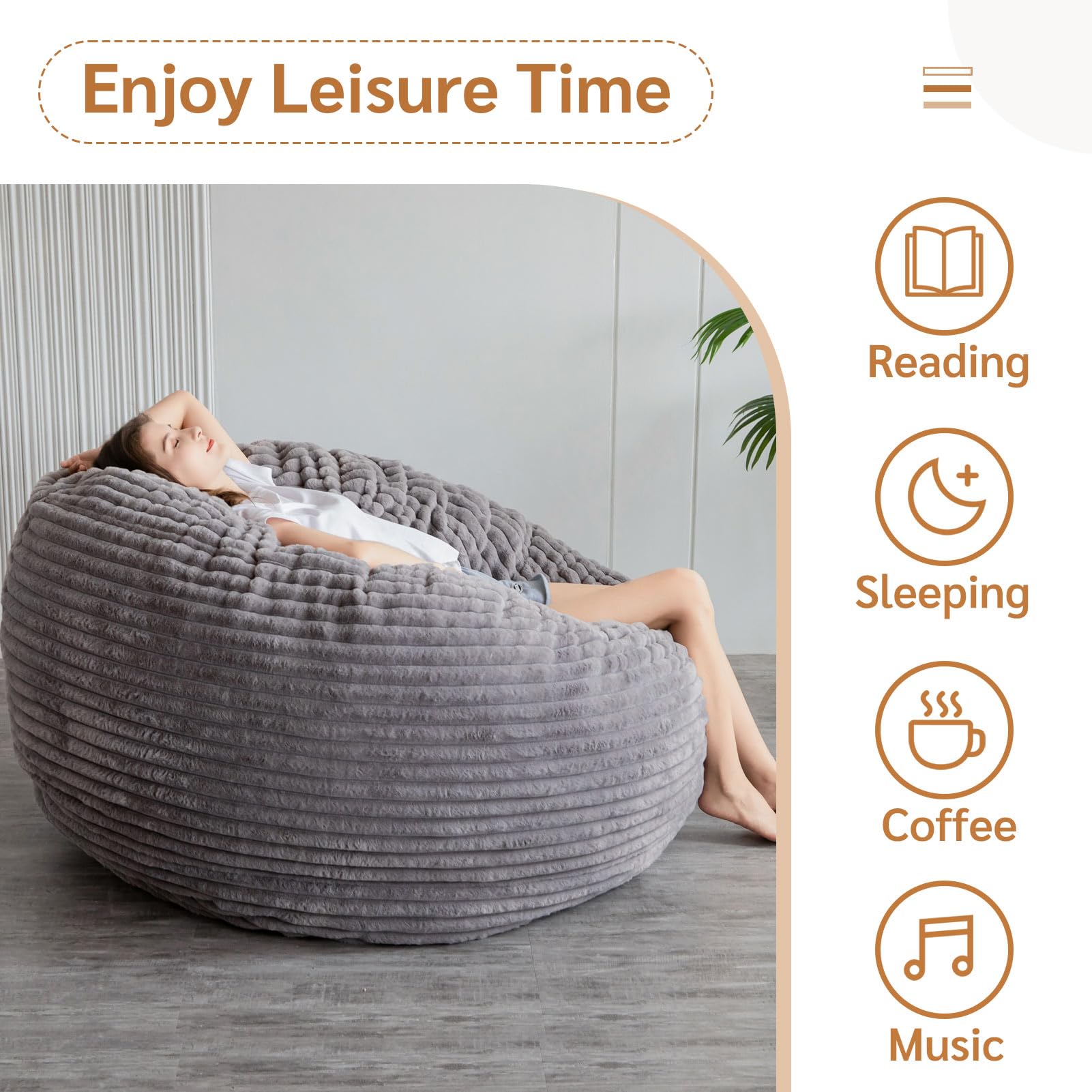 Amazon.com: BYBYME 3 in 1 Bean Bag Chairs, Bean Bag Bed for