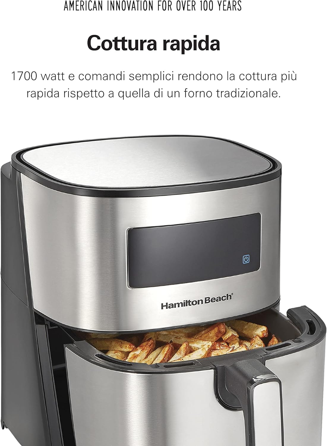 Hamilton Beach Friggitrice ad aria digitale, 5L con Non-Stick Basket
