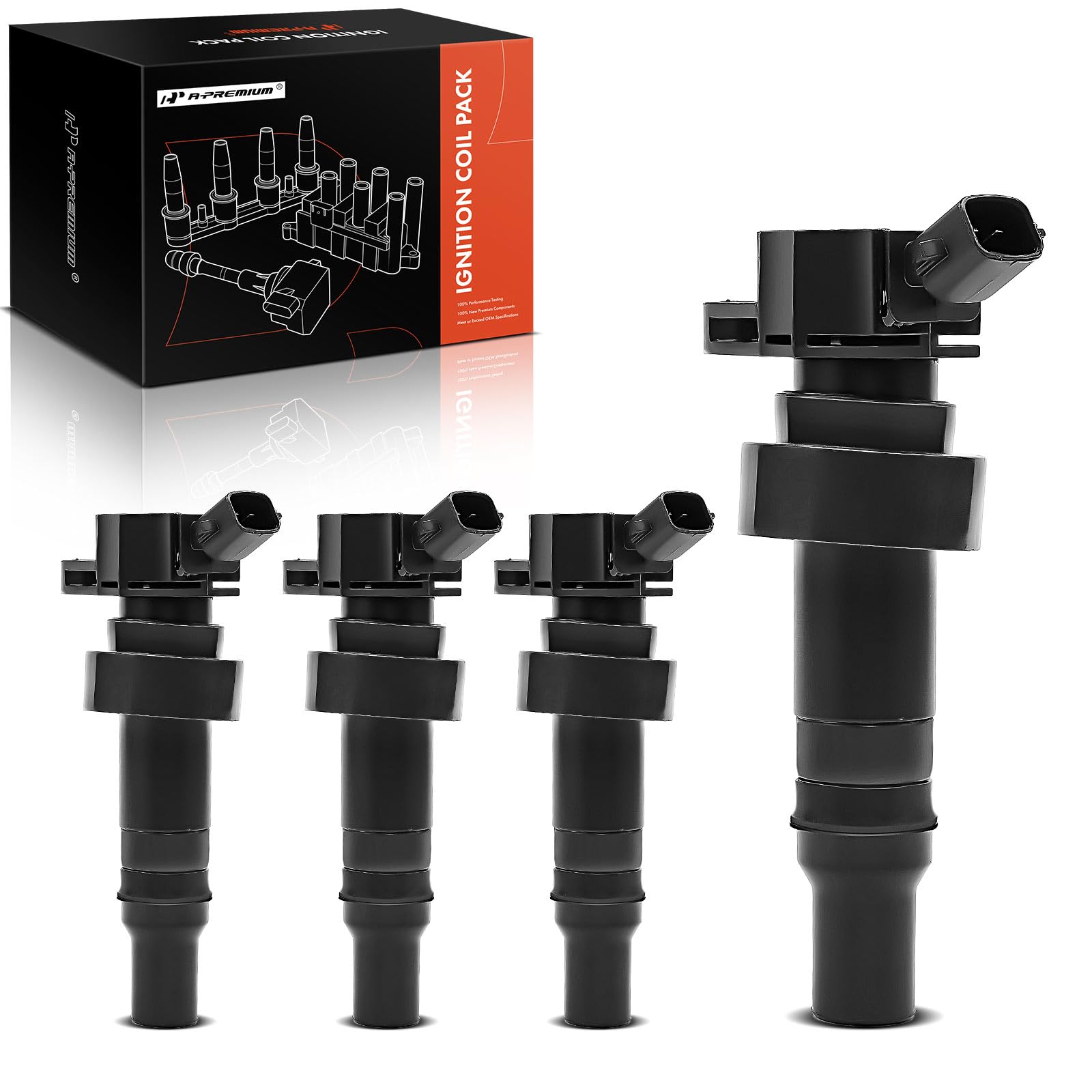 A-Premium Ignition Coil Pack Replacement for Hyundai Accent 2012-2017 Veloster Kia Rio Soul 2012-2016 l4 1.6L 4-PC Set