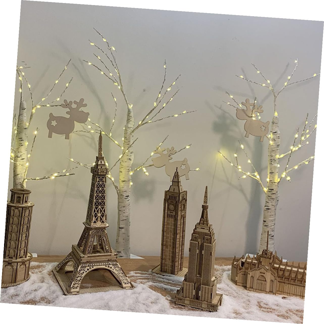 Puzzle et 3D en Bois à Fabriquer Soi-même Modèle de Gratte-Ciel en Bois de Tilleul Exercice de Motricité et Imagination, Modèle de Gratte-Ciel Présent Décoration Unique pour Garçon et Filles