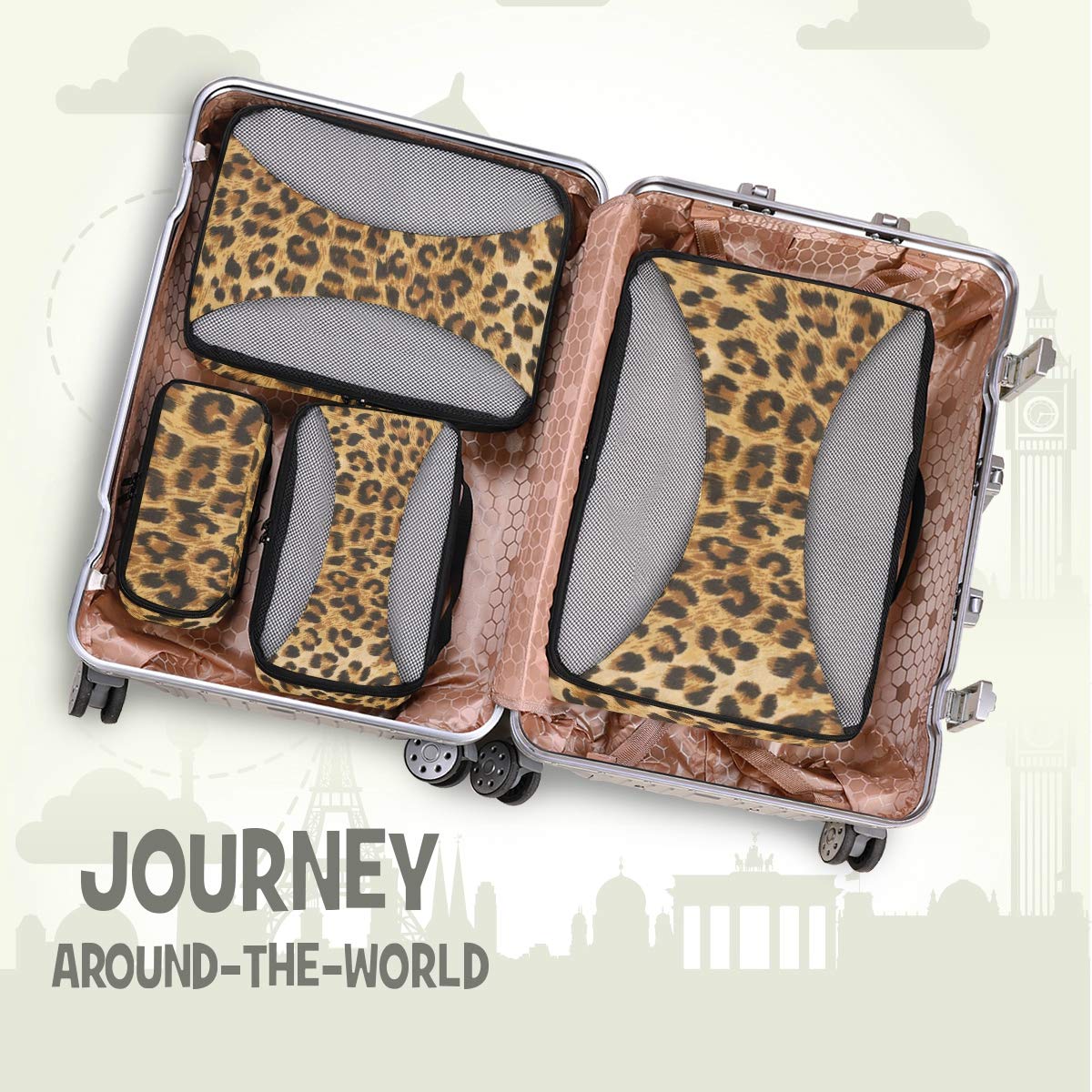 Compression Packing Cubes Packing Cubes 4Pcs/Set Travel Luggage Packing ...