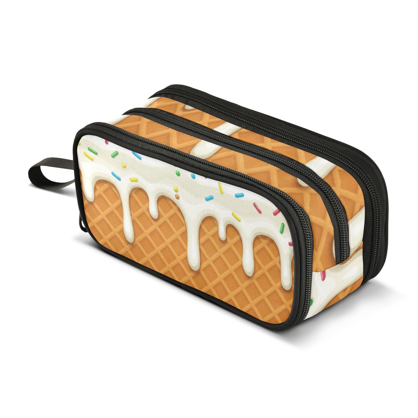 ISAOA Big Capacity Pencil Cases Ice Cream Cone Pouch Bag Large Pen Bag Stationery Bag for Girls Boys Student Adults Zipper Pencil Pouch — image 1