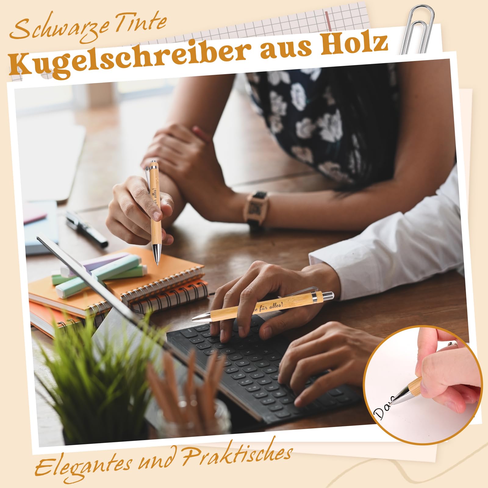24 Sets Ein Dankeschön Geschenke Kleines, 24 Danke für Alles Holz Kugelschreiber, Abschiedsgeschenk Kollegen, Kleine Geschenke für Kollegen Erzieher Lehrerin Kita Schüler Ruhestand