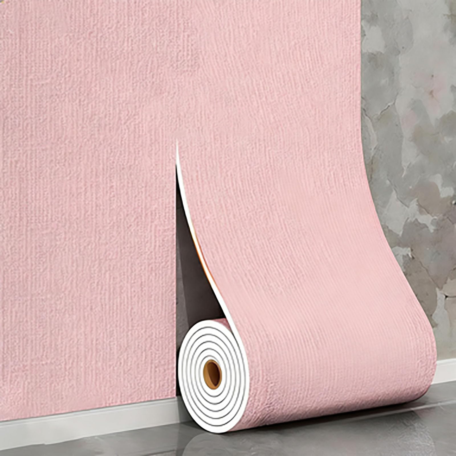 Self-Adhesive Insulating Wallpaper Roll - 5mm Foam Wall Panels Waterproof/Moisture-Resistant/Sound Insulation for Kitchen, Bathroom, Countertops, Interior Wall Cladding,pink,50cmx15m