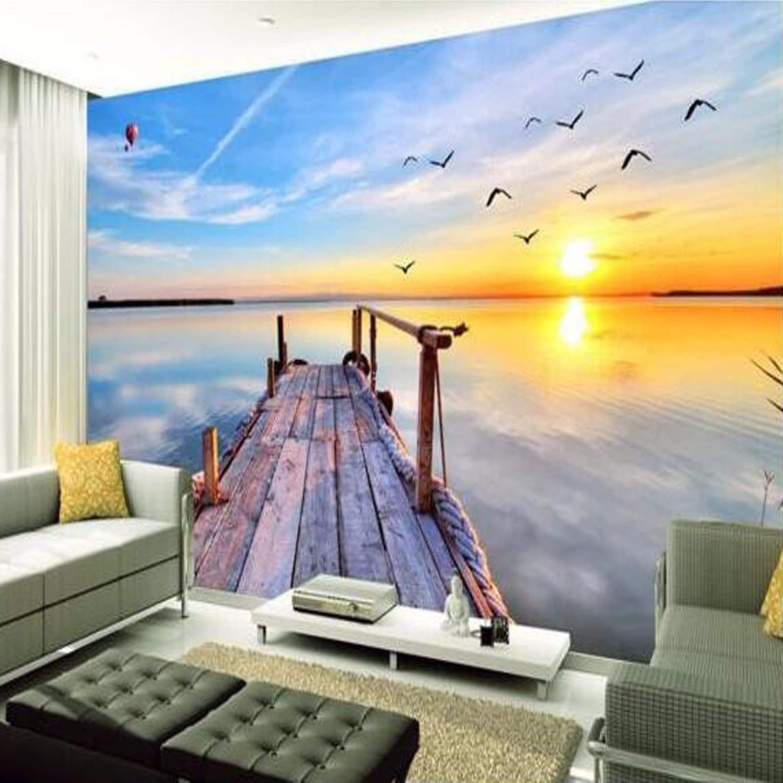 3D Bijo Natural Landscape 3D Wall Mural,Removable Peel and Stick Art Decor Paintings Large Wallpaper Mural for Bedroom Living Room Children's Room Sofa Background Wall(124"Hx177"W)