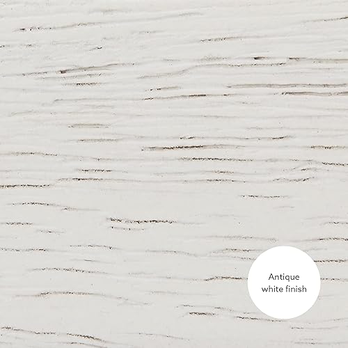 Miniatura 9 de Linon Banco Hank de madera curvada blanca con asiento de ratán tejido natural