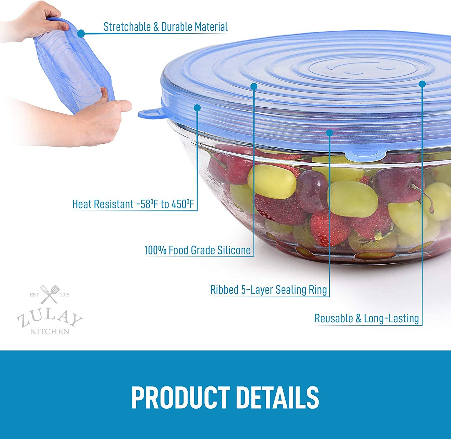 Silicone Stretch Lids - Keep Food Fresh! -2