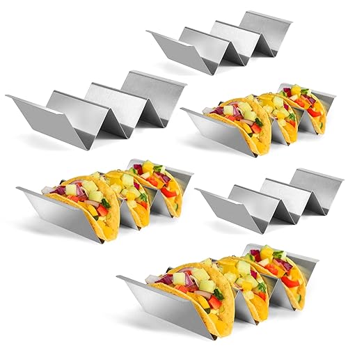 Taco Holders Set of 6, Taco Stand, Stainless Steel Taco