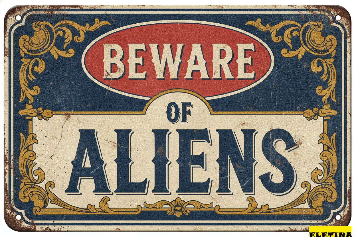 Personalized Sign for Man Cave New Metal Aluminum Beware Of Aliens Decorative Outdoor & Indoor 8x12 Inch Private Property