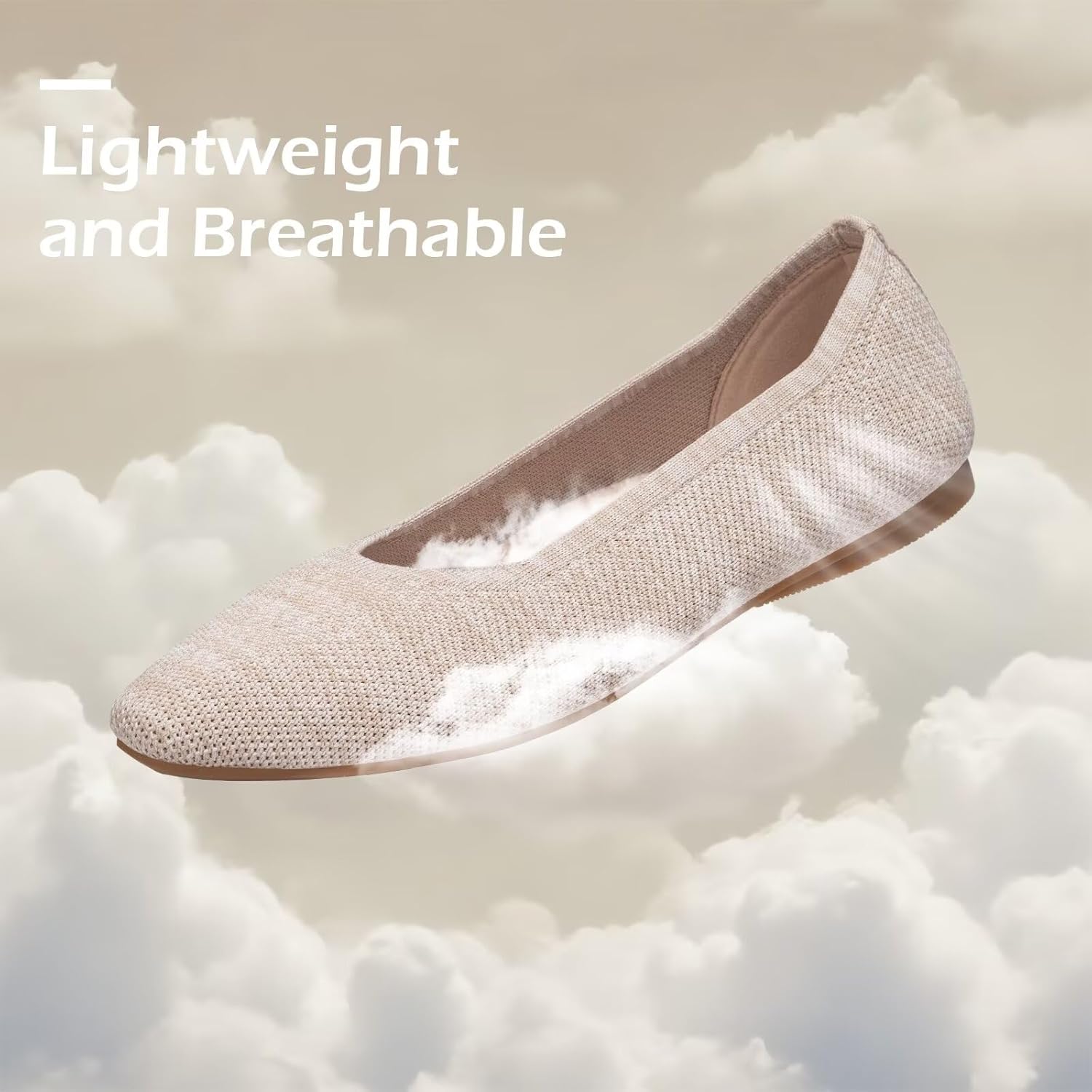 Frank Mully Womens Flat Square Toe Shoes Knitted Work Flat Comfort Dressy Flat Shoes for Daily Lightweight Comfort - Image 5