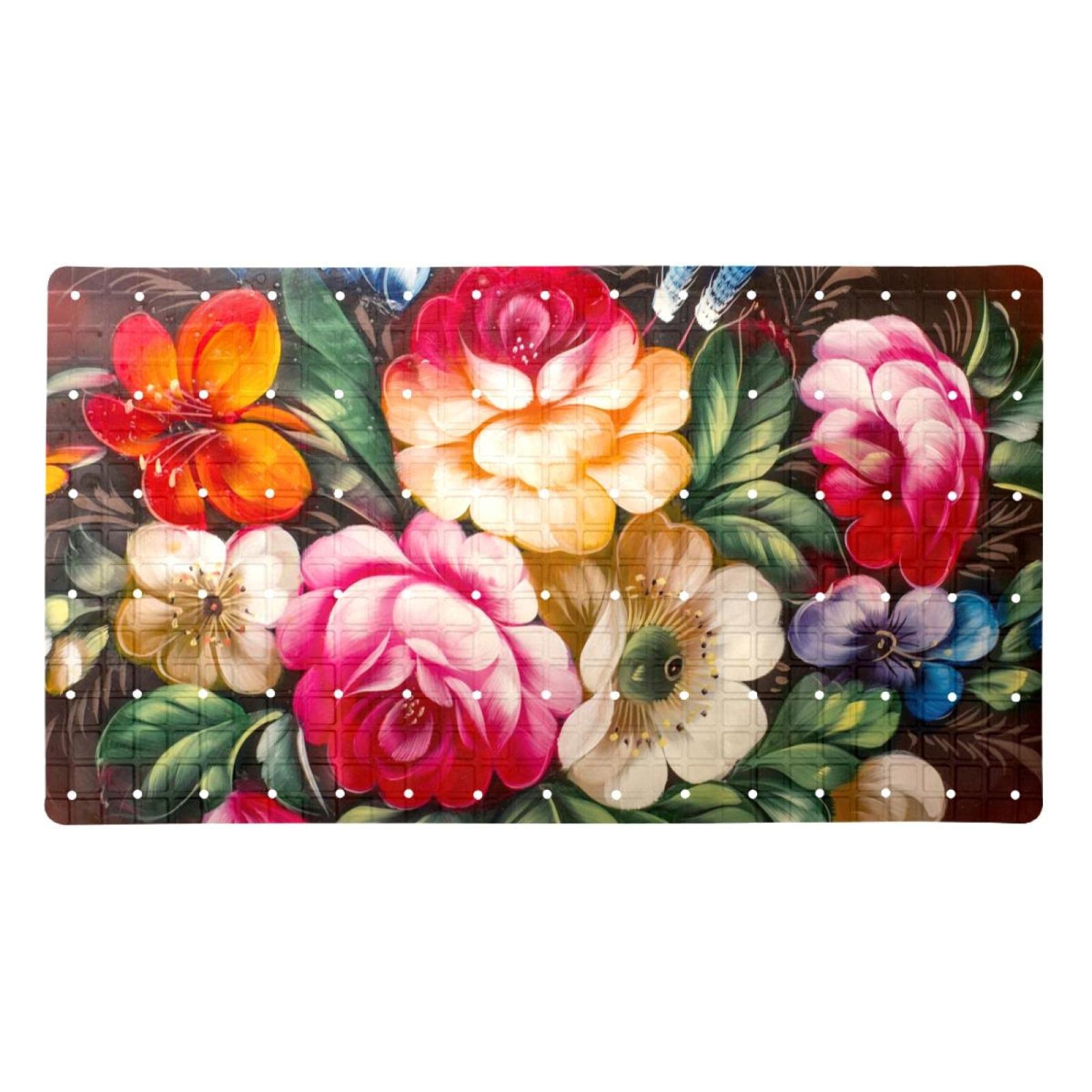 Tapis de douche antidérapant floral pour éviter les chutes en baignoire
