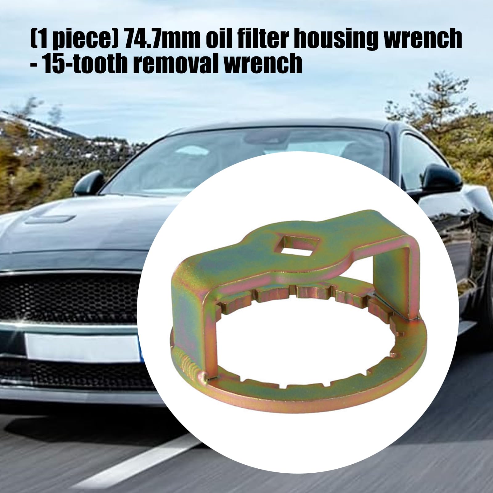 Clé en acier carbone 15 dents pour 74,7 mm, outil d'entretien de voiture idéal