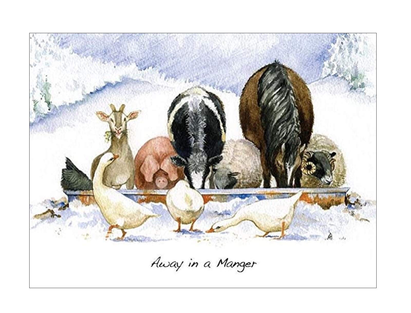 Charity Christmas Cards (PHB-J30) Away in a Manger - Sold in Aid of Saint Michael's Hospice - Pack of 5 Cards & Envelopes (1 Design)
