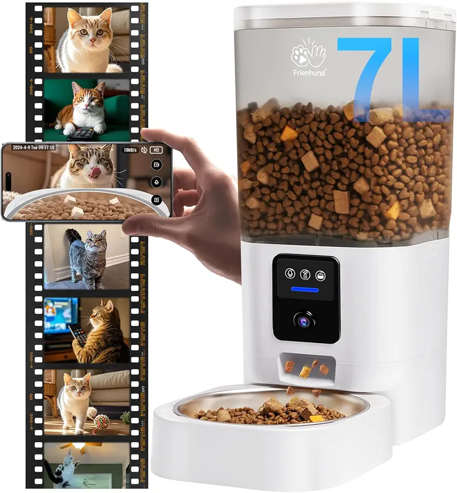 Automatic Cat Feeder with 2K Camera: 5G WiFi ...