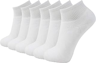 6 Pack Mens Bamboo Ankle Socks Extra Heavy Full Cushioned Work Socks Moisture Wicking Sports Quarter Socks