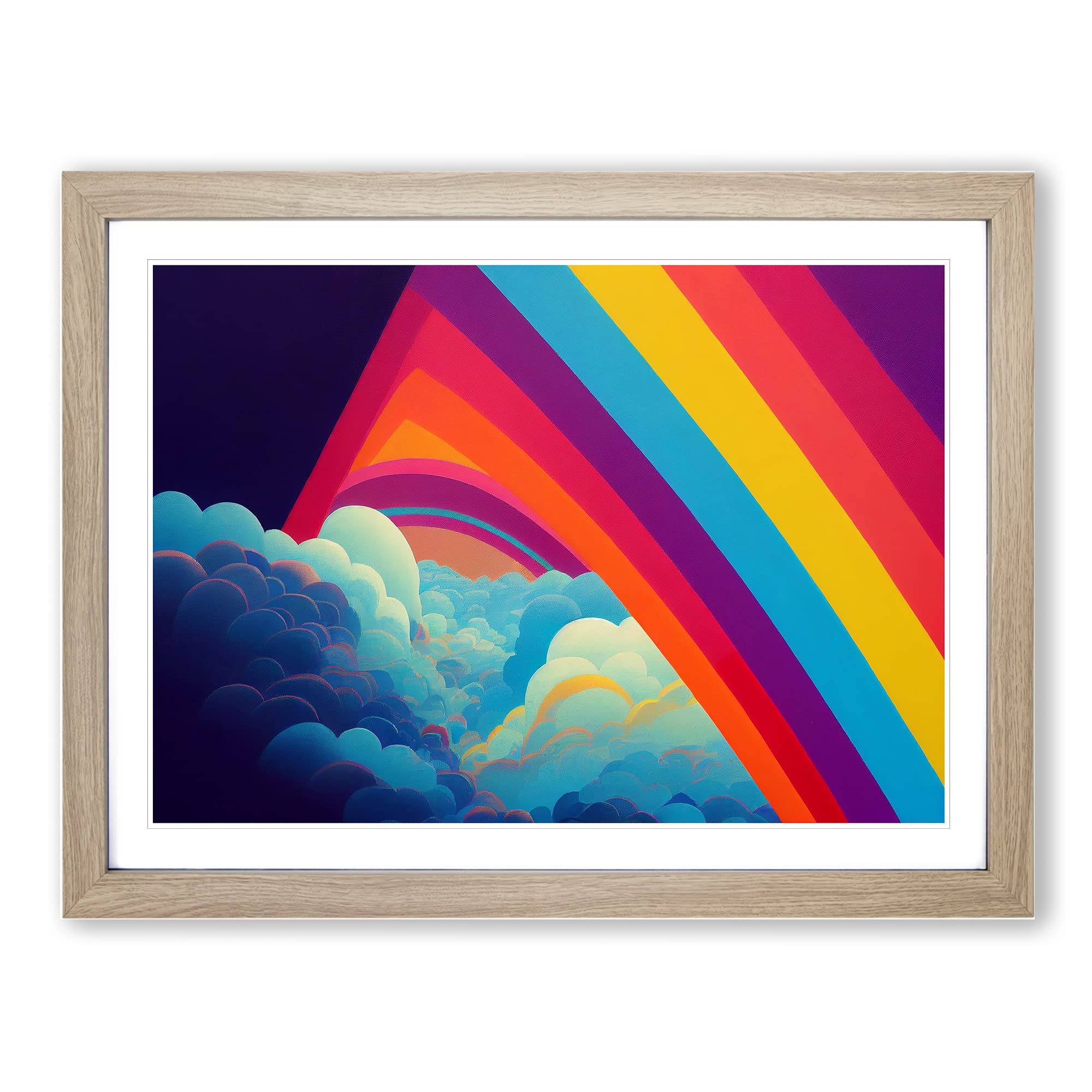 Pop Art Rainbow Vol.2 Abstract Framed Print, Oak, A3 (46 x 34 cm)