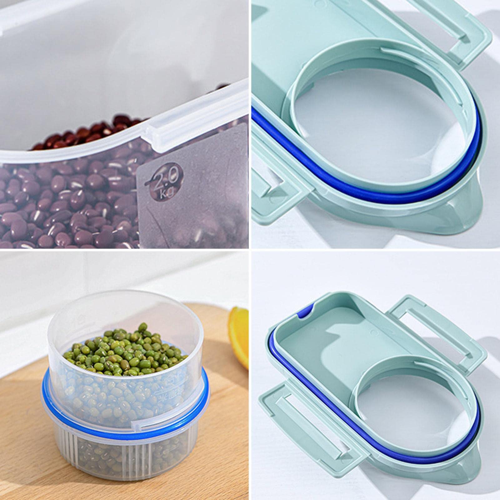 Récipient De Rangement Hermétique Fulenyi 1,5 Kg - Plastique Sans BPA Transparent - Pour Riz, Céréales, Aliments Pour Animaux