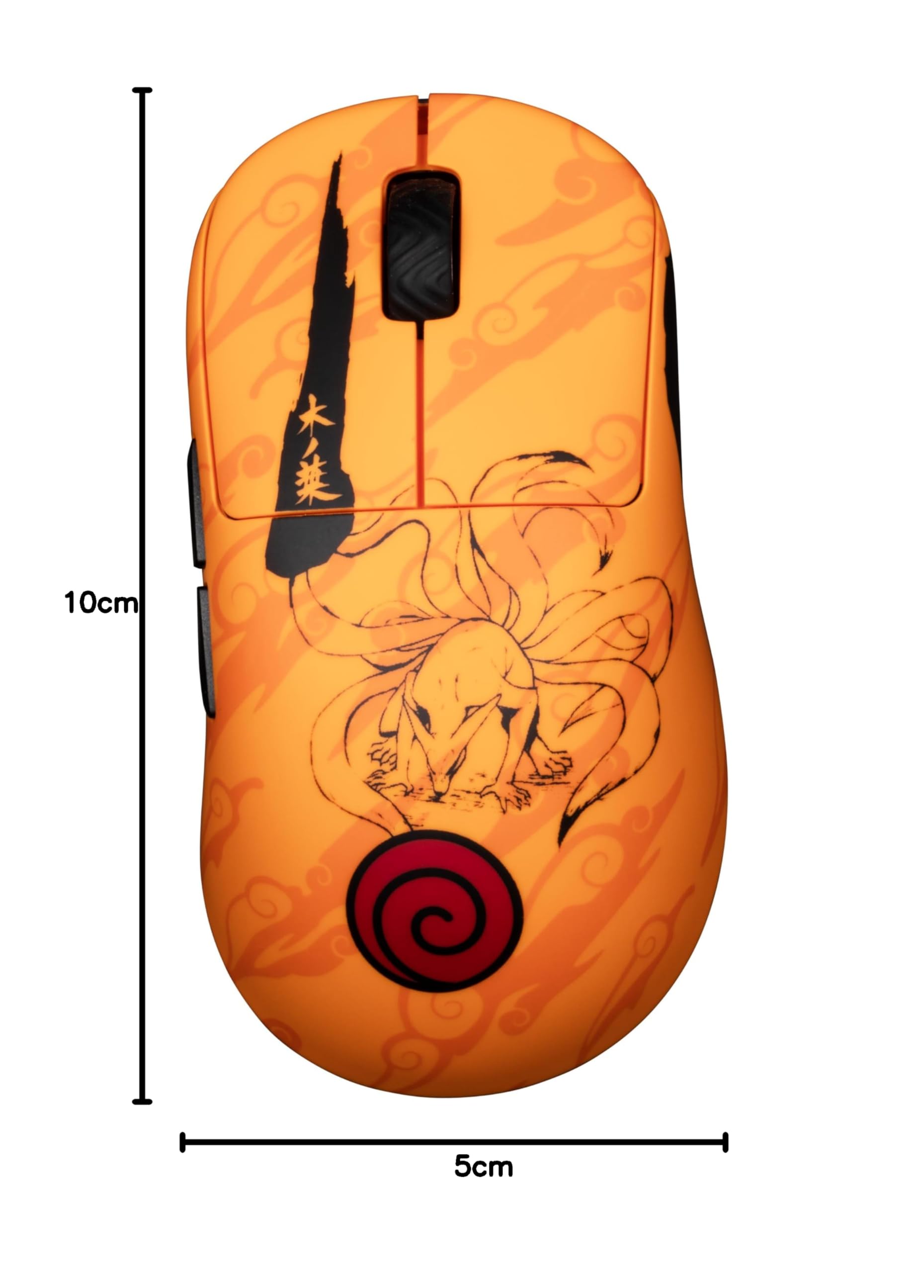 Konix Naruto Shippuden Souris Gaming Filaire/sans Fil PC - Édition Pro Collector Numérotée - 26 000 DPI - Autonomie 70 h - Motif Kurama/Kyûbi - Orange