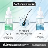 Vista 2 de Scalp Delivery AM/PM GHK-CU Peptide, suero para el crecimiento del cabello Bloqueador de DHT, tratamiento capilar con células madre con Redensyl +