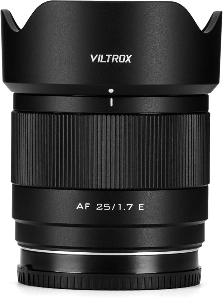 VILTROX 25mm F1.7 Lente de Câmera Lente Grande Angular Foco automático grande abertura APS-C lens Pocket Dispo lente compatível com câmeras Sony E Mount A6400 A6500 A6600 A6700 ZV-E10 II FX30 A6000
