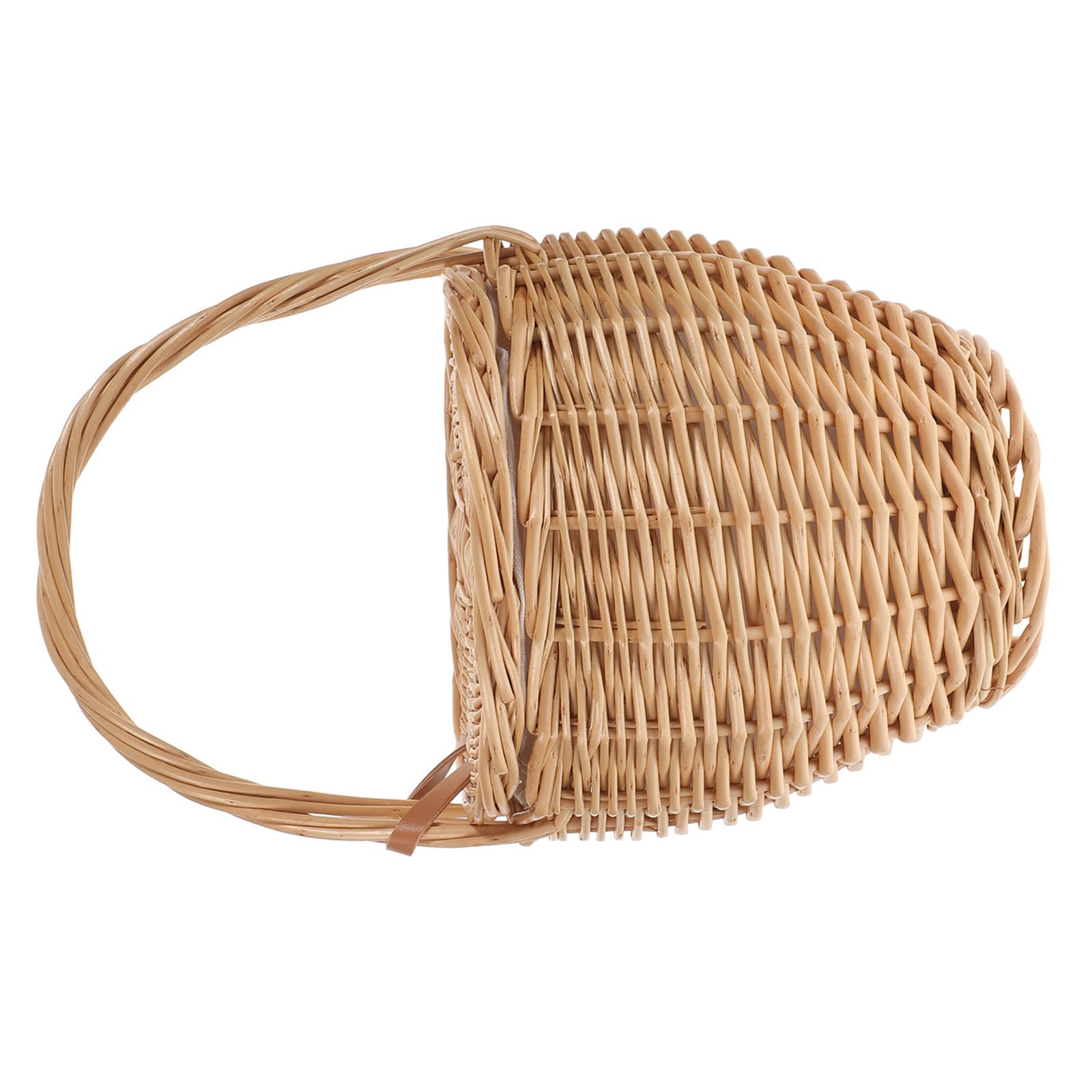 Outanaya Panier Tissé la Main en Rotin Naturel, Paquet à Main de Style Français pour Femme, Modèle Portable et Léger, pour Voyage, Plage et Fêtes, Panier de Rangement Couleur Aléatoire